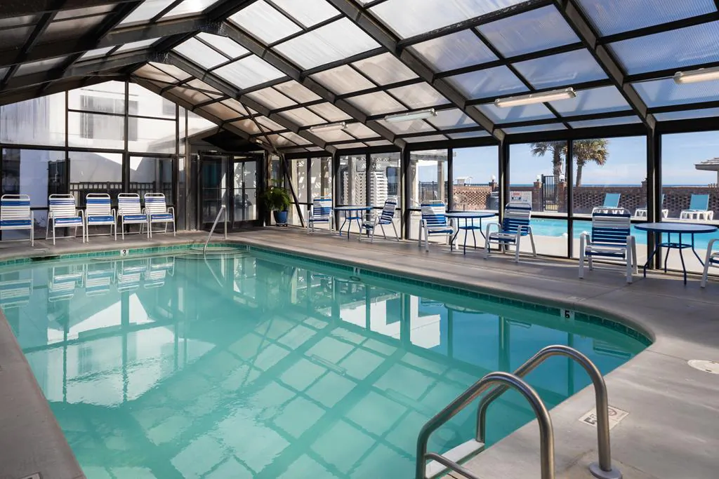 indoor pool at Atlantic Towers in Carolina Beach
