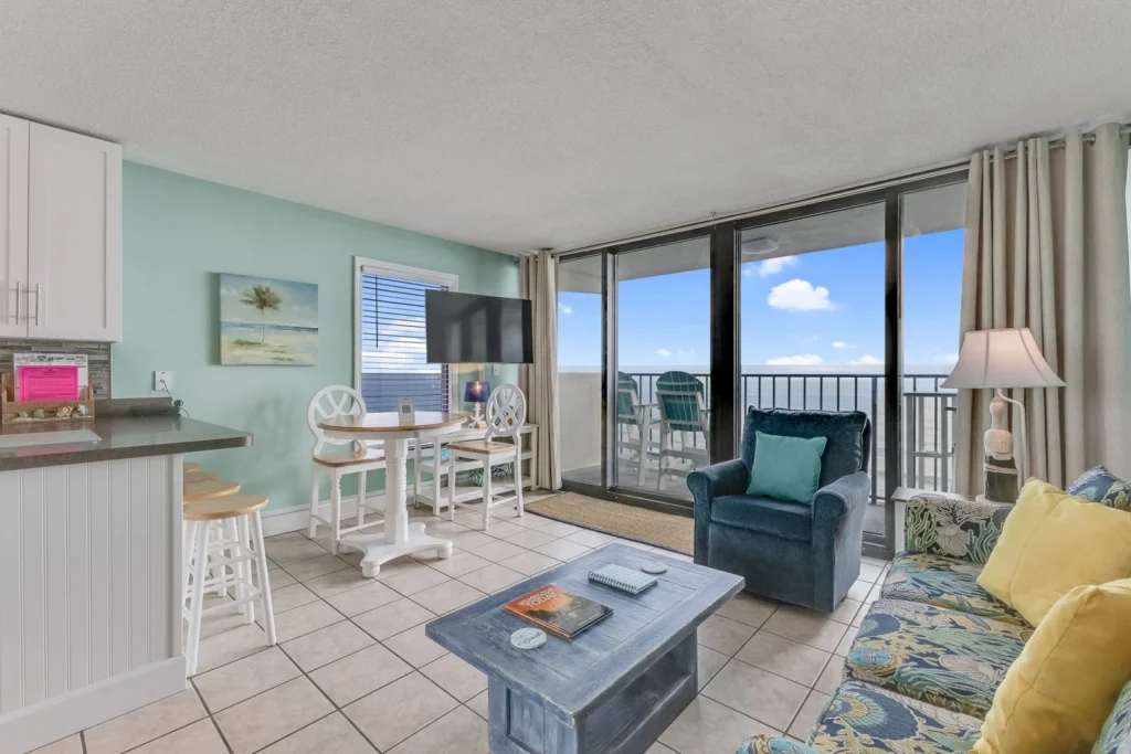 The Green Starfish one bedroom condo with ocean views at Atlantic Towers