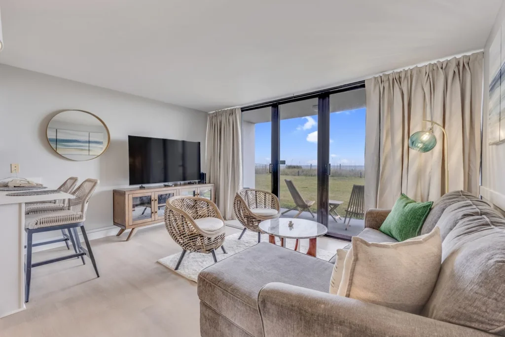 Seagrass Retreat one bedroom oceanfront condo at Atlantic Towers in Carolina Beach
