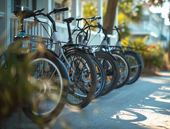 Bicycles available for guests exploring Carolina Beach near Atlantic Towers
